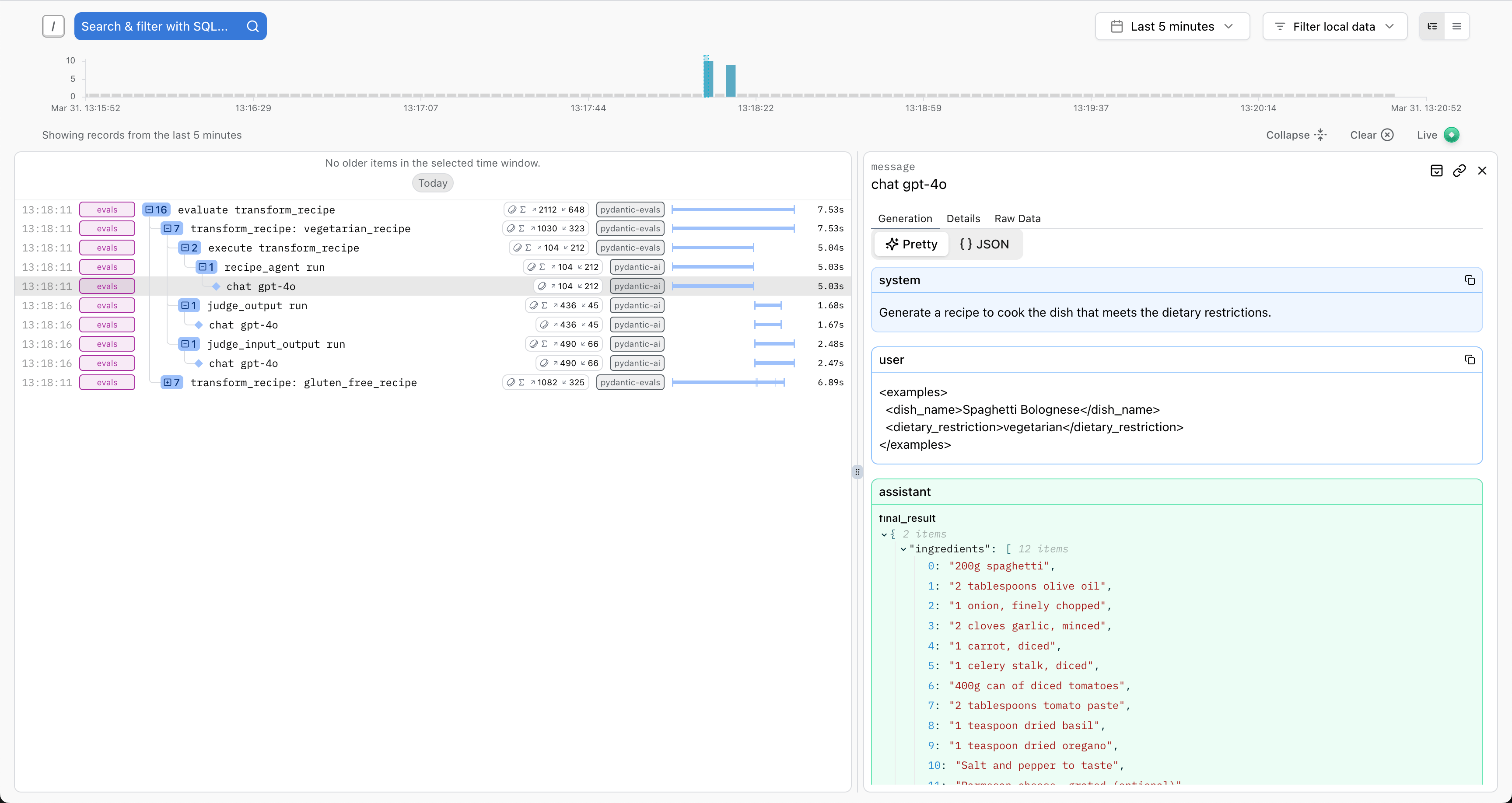 Logfire Evals Case Trace